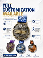 Medallas Metálicas Personalizadas Premium con Diseño Original en Relieve Profundo, Acabados Mixtos y Cinta con Marca para Reconocimiento Exclusivo