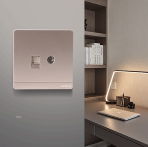 Công tắc điện và ổ cắm 1 Gang 1 Way Vàng điện vật liệu chống cháy PC tường ổ cắm và thiết bị chuyển mạch với đồng đầy đủ - Product Image 5