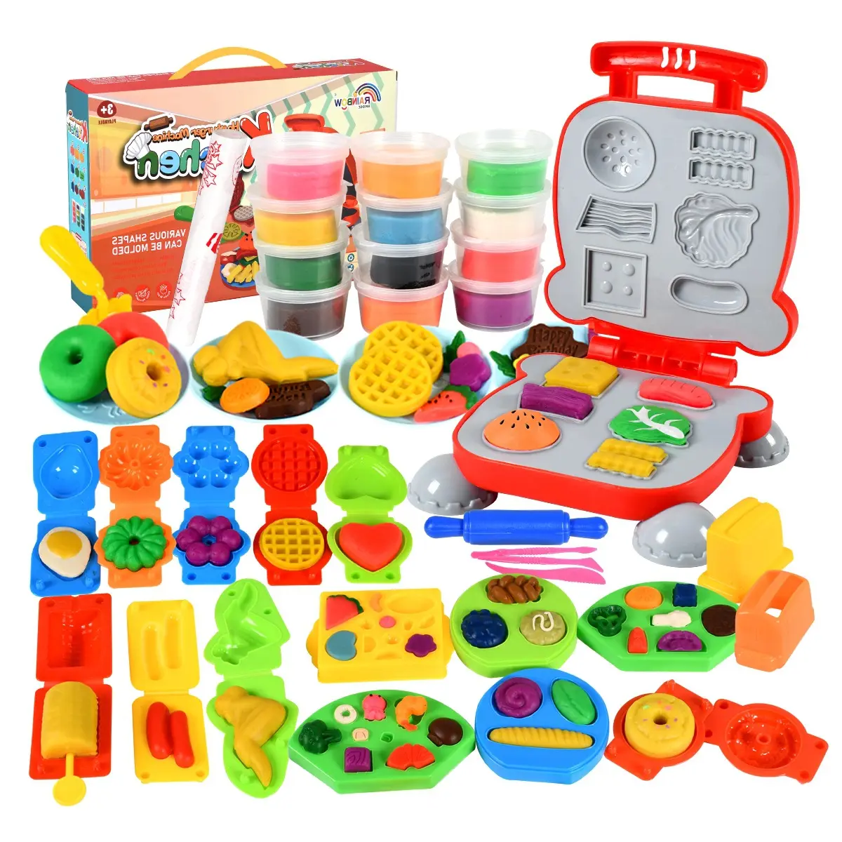 Máquina para hacer hamburguesas de arcilla de color trigo, máquina para hacer helados, plastilina para niños, brickearth, juguetes DIY, juego de playdoh