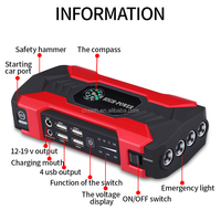 Vente directe d'usine, démarreur de voiture à double USB avec écran LCD, powerbank 12V 28000mAh, démarreur et compresseur d'air pour pneus
