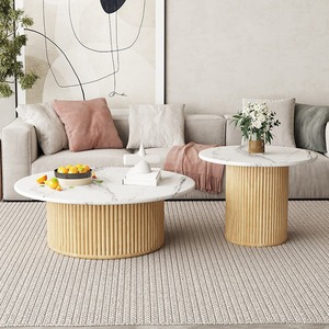 Mesa de Centro de Diseño en Piedra Pizarra para Sala de Estar, Apartamento Pequeño, Estilo Moderno y Sencillo, B&B, Wabi-sabi, con Almacenamiento, Ecológica - Product Image 5