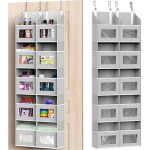 Organizador de puerta Simple Houseware con 10 bolsillos, color gris, tipo gancho, para despensa, armario, montaje en pared - Product Image 1