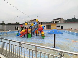 Parco acquatico struttura di gioco con scivoli a tema caratteristiche Spray ed elementi di arrampicata per bambini avventura acquatica - Product Image 5