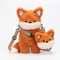 Sac à dos en peluche renard mignon, sac bandoulière en peluche douce avec porte-monnaie pour filles, cadeau d'anniversaire