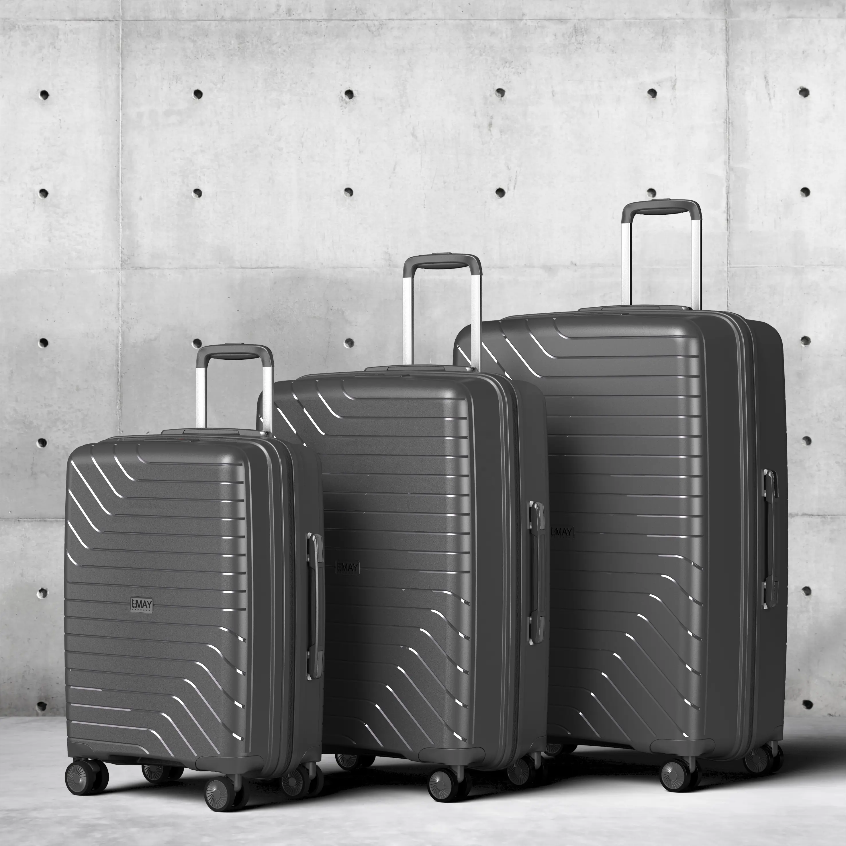 Classic Striated PP Injection Hard Trolley Kofferset Luggage Suitcases Sets Travel Suitcase