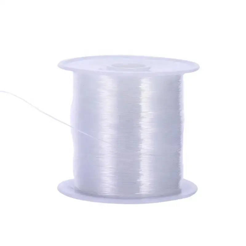 Linha de nylon e poliéster ecológica 0.08mm para costura, linha invisível de cor transparente de alta tenacidade