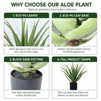 Künstliche Aloe Vera mit Echtem Aussehen, 70cm PE-Material, UV-Beständig, Umweltfreundlich, für Geburtstag, Landschaftsgestaltung, Ostern und Zuhause