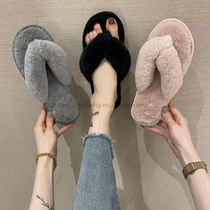 Popular Wholesale TPR Sole Flip Flops and Slippers <b>Artificial</b> Fur Comfortable Slippers With <b>Best</b> Quality - Product Image 1
