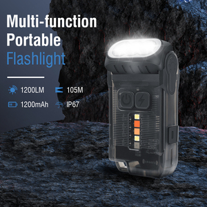 <span class=keywords><strong>Linterna</strong></span> de Llavero <span class=keywords><strong>BORUiT</strong></span> V15, Cabezal Giratorio de 80 Grados, Portátil, Recargable, Impermeable, con Clip - Product Image 2