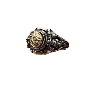 Anello Taiyin in Rame con Loto e Capricorno da Uomo, Trendy, Unico, Audace, Stile Studentesco, Punk, Vintage, Girevole, Aperto, Elettroplaccato - Product Image 5