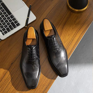 รองเท้าเดรสและรองเท้าอ็อกซ์ฟอร์ดทรงสี่เหลี่ยมหัวแหลมหนังแท้สำหรับผู้ชายสไตล์คลาสสิกใหม่ปี 2026 ทำมืออย่างหรูหรา เหมาะสำหรับใส่ในโอกาสทางการและลำลอง - Product Image 5