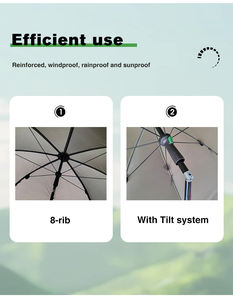 Vente en gros de parapluie de pêche à la carpe imperméable pliable en tissu Oxford PU - Product Image 3