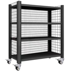 Mobile Heavy-Duty & Light Duty Supermarket Rack with Swivel Casters Metal Construction Epoxy Powder Coating 200-500kg Capacity - Product Image 1