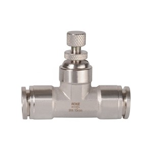 ข้อต่อเร็วแบบนิวเมติกสามทางสแตนเลส 304 10 มม. วาล์วควบคุมความเร็วท่อลม - Product Image 5