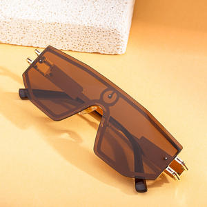 Lunettes de soleil Lyon UV400, monture en plastique noir et métal, verres PC anti-UV, lunettes de sport pour hommes et femmes, cyclisme en plein air - Product Image 2