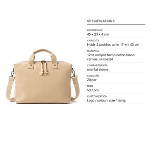 Sac de transport pour raquettes de pickleball en mélange de chanvre, capacité 2 raquettes, 12 oz, non teint, logo personnalisé, vente en gros, sac de raquettes de tennis et de padel - Product Image 6