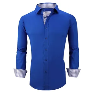 Großhandel individuelle 100 % Baumwolle nicht-eisen Herren einfarbig Geschäft formelles Kleid Shirt Hersteller mit Logo