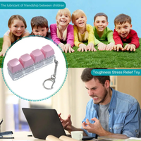 Porte-clés anti-stress RJ 4 touches, jouet de réduction du stress pour les doigts, bouton de soulagement de la pression, pendentif apaisant pour adultes, cadeau pour le bureau