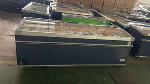 Réfrigérateur commercial pour viande et produits alimentaires, type îlot, avec portes coulissantes vitrées, pour supermarché - Product Image 2