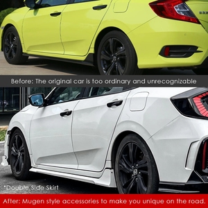 Car Body Kit Side Skirts Extension Rocker Panels <b>Lip</b> <b>Splitters</b> for Honda Civic 10th Hatchback Type R Sedan MUGEN Style Kits - Product Image 2