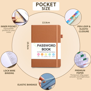 Nhà sản xuất tùy chỉnh cuối cùng mật khẩu thủ môn Tạp Chí an toàn bìa cứng máy tính xách tay với bảng chữ cái Tab cho dễ dàng tổ chức - Product Image 5