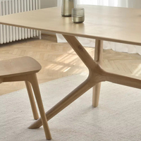 Ensemble de table à manger nordique moderne rétro 6 places, table à manger en bois massif antique, chaises de restaurant pour meubles de maison