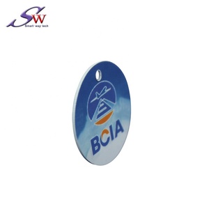 ป้ายเหรียญ RFID แบบวงกลมขนาด13.56MHz HF PVC ABS โทเค็น NFC ป้ายสติกเกอร์