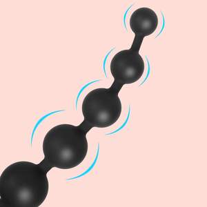 シリコーンヒッププラグおもちゃ,5ボール付きシリコーンアナルビーズ徐々にサイズアップ & 安全なT型ベース,カップル用大人用アナル玩具 - Product Image 3