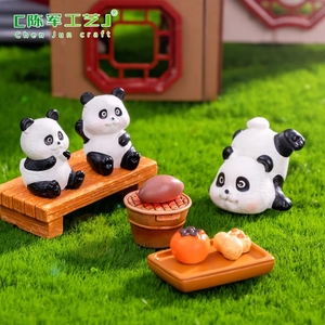 Mini Paesaggio in Miniatura con Muschio, Grazioso <span class=keywords><strong>Panda</strong></span> Accanto al Fuoco, Accessori Decorativi Fai-da-Te, Mini Ornamento - Product Image 1