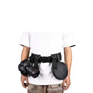 Dslr Slr Mirrorless <b>Camera</b> Waist <b>Bag</b> Adjustable Nylon Strap Professional Photography Equipment Carrier With Lens Pouch - Product Image 1