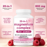 Complément Alimentaire Végétarien en Capsules CGMP à Formule Pure de Magnésium Complexe 800mg pour Femmes, Marque Privée OEM