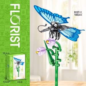 Ensembles de blocs de construction floraux Papillon Abeille Plante en pot Cadeau Ensembles de briques MOC Ensembles DIY pour l'éducation des enfants Jouets 9127 - Product Image 2