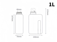 Bouteille en Plastique PEHD en Stock pour Lessive 250 ml 600 ml 1000 ml, avec Bouchon Doseur pour Lessive et Assouplissant Textile