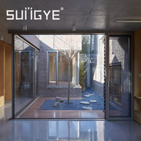 Porte battante en aluminium noir SUNGYE, insonorisée, avec verre trempé et moustiquaire, directement de l'usine, pour entrée de maison