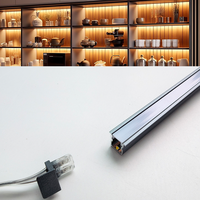 Profil LED sans soudure Plug-and-play 08x09mm, éclairage encastré pour armoire, canal en aluminium avec diffuseur PC pour vitrine