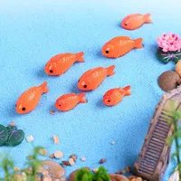 Patung Ikan Kecil Figur Miniatur Resin Dekorasi Ikan Bintang Emas Buatan Tank 3d Kerajinan Tangan Modis