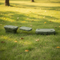 Panier de pique-nique extérieur avec couvercle, table pliante, boîte de rangement multifonctionnelle en plastique pour le camping