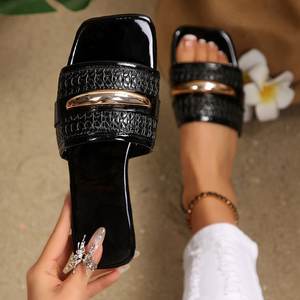 X61 Popolari <span class=keywords><strong>Sandali</strong></span> Xiaoxiang Estivi alla Moda Versatili con Fibbia Metallica <span class=keywords><strong>Sandali</strong></span> Piatti all'Ingrosso Scarpe da Donna in Taglie Grandi - Product Image 6