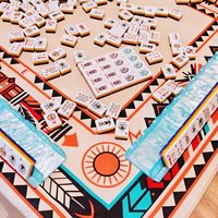 Tuiles de Mahjong en Acrylique Thunderbird Line, Tapis de Mahjong Américain, Support et Boîte, 160 Tuiles Personnalisées OEM
