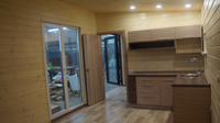 Casa Modular de madera con techo plano, Playa prefabricada, techo plano a prueba de viento, moderna cabina de camping a prueba de golpes, hecha en China