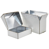 Individuelles Logo Matt Laminierte Wellpappe Aluminiumfolie Isolierte Versandboxen aus Recyclingmaterial mit Thermofutter für Meeresfrüchte und Sushi