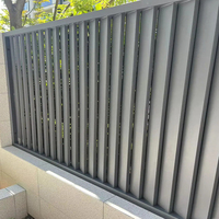 Panneau de clôture moderne en aluminium à persiennes verticales ventilées pour terrasses, facile à assembler, offrant une intimité naturelle