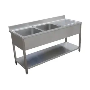 Commercial Customize kitchen stainless steel double bowl sink