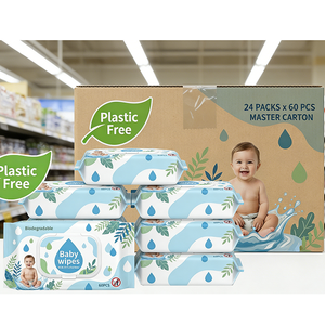 Toallitas Húmedas <span class=keywords><strong>para</strong></span> Bebés al por Mayor, 99.9% <span class=keywords><strong>Agua</strong></span>, Hipoalergénicas, Antibacterianas, <span class=keywords><strong>de</strong></span> Fábrica - Product Image 1