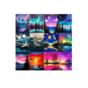 Vente en gros de paysages 5d Diy Animal Diamond Painting Moon,Stars,Mountain,Sunset Collection Full Drill Custom Diamond Painting Sets - Product Image 1