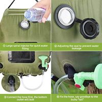 Sac de douche solaire durable de 20L pour les activités de plein air Portable Beach Hiking Climbing Camping Bath Products