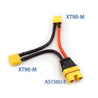 Conector de Cable Macho-Hembra Amass AS150U-F con Cubierta de Malla Tejida de 8AWG para Drones FPV Multirrotor de Gran Carga