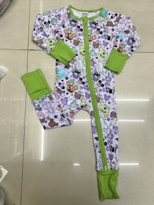 Combinaison de bébé en bambou tricoté TZ, pyjama pour enfants, une pièce, fermeture éclair bidirectionnelle, barboteuse unisexe - Product Image 4