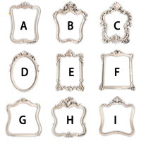 Cadre de miroir en bois de style européen, non fini, avec sculpture décorative, accessoires de mobilier, ornements en caoutchouc, autres accessoires de mobilier