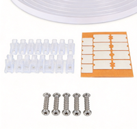 Bande lumineuse néon RGB 5 mètres, kit 12V en silicone avec contrôleur IR, alimentation et clips de fixation, certifiée CE RoHS pour la décoration intérieure